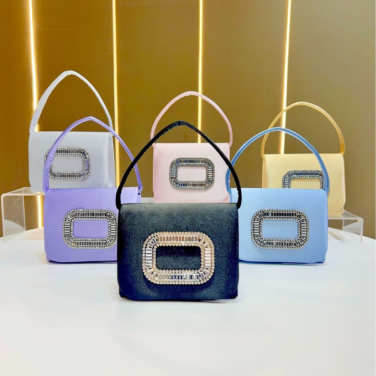 Mini Purse Chain - Luxury Mini Square กระเป๋าถือผู้หญิง Diamond Studded