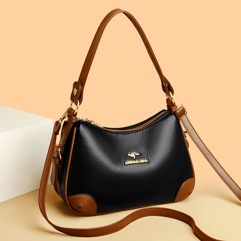 Women'S Kangaroo Bags - กระเป๋าพาดลำตัวสำหรับผู้หญิงผู้หญิงหนังนิ่ม3ชั้นของแท้กระเป๋าสตรีหรูกระเป๋าถือหรูไหล่