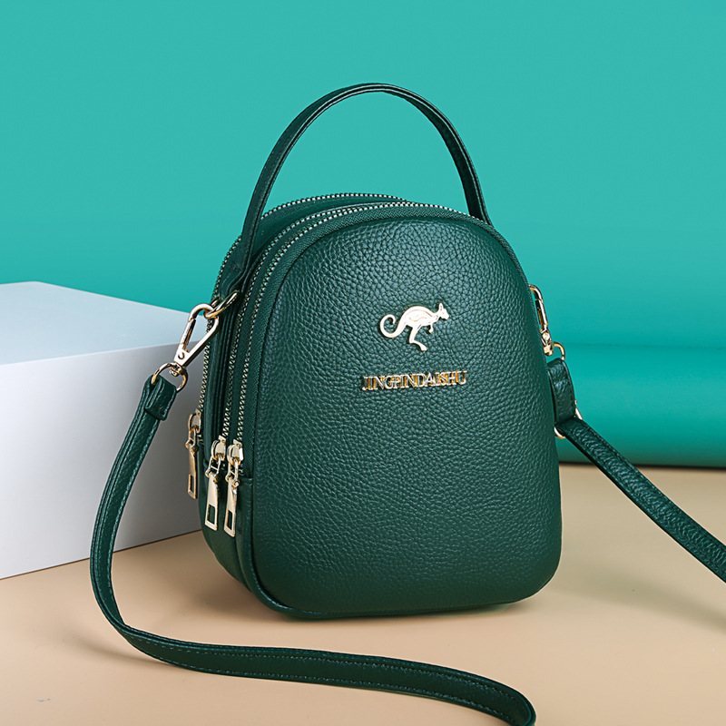 Women Bags Zip - กระเป๋าโท้ทหนัง PU ขนาดเล็ก ดีไซน์เก๋ พร้อมซิปคู่ ใช้ได้ทั้งแบบสะพายข้าง/ถือ