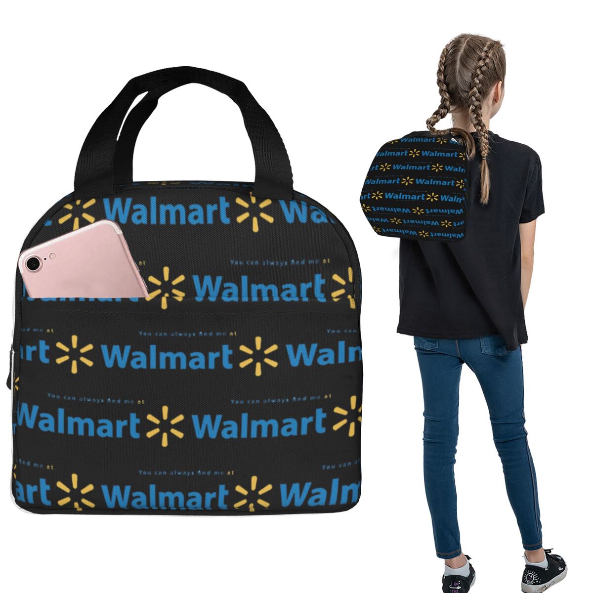 Women Bags Walmart - กระเป๋าใส่อาหารแบบมีฉนวนกันความร้อน Walmart สำหรับผู้หญิงและเด็ก กล่องอาหารแบบพกพา กระเป๋าเก็บความร้อน