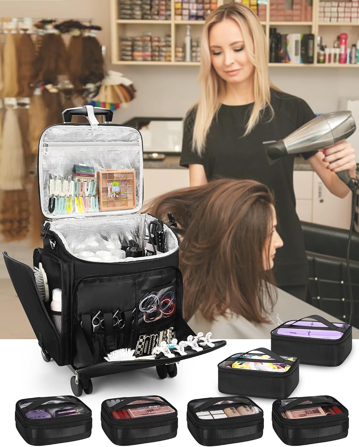 กระเป๋าเครื่องสำอางแบบมีล้อพร้ - Woman In Bag บทวิจารณ์และราคา