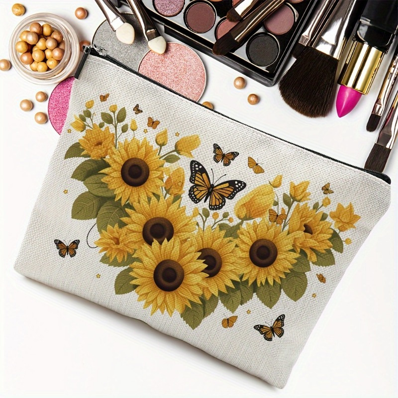 กระเป๋าเครื่องสำอางลายดอกทานตะ - Women Bags Zip บทวิจารณ์และราคา