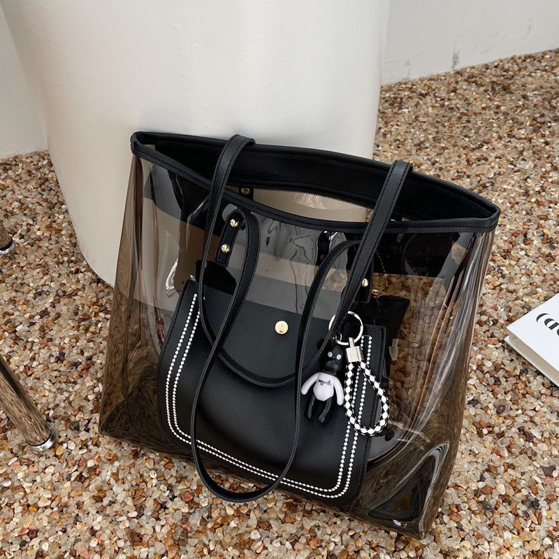 กระเป๋าถือใสสีดำใบใหญ่ความจุเย - Women'S Vogue Bags บทวิจารณ์และราคา