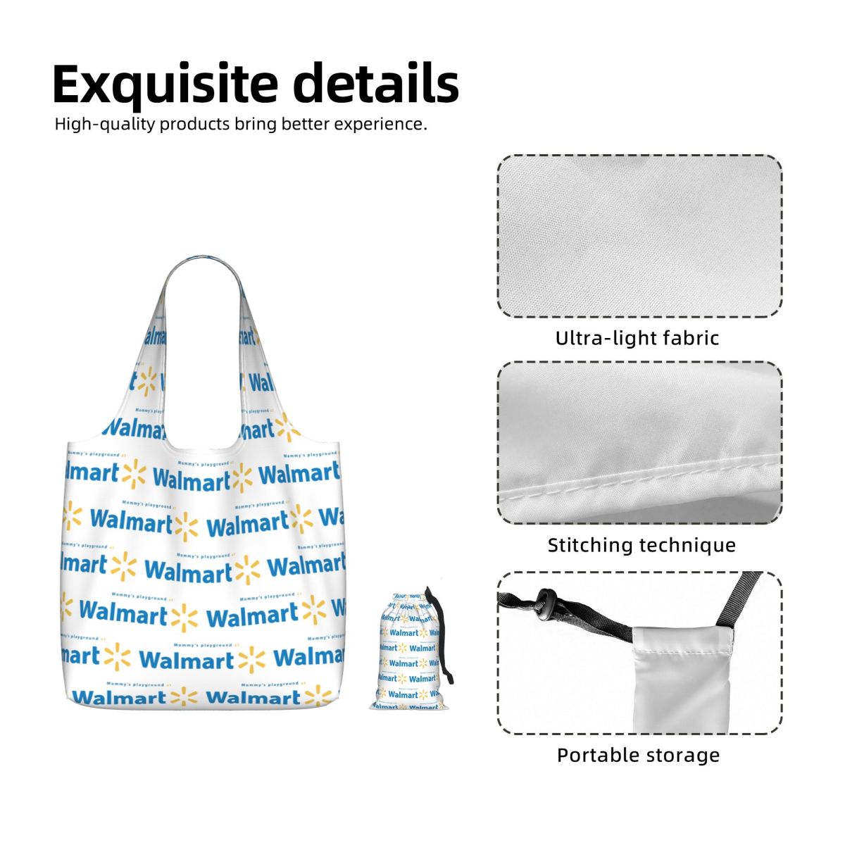 กระเป๋าช้อปปิ้งผ้าแคนวาส Walma - Women Bags Walmart บทวิจารณ์และราคา