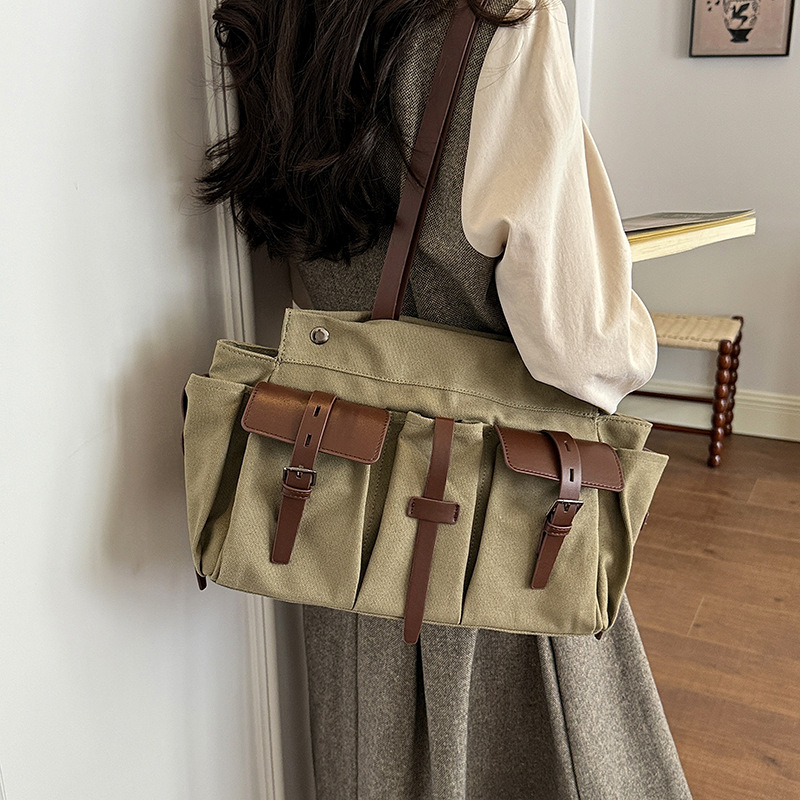 กระเป๋าถือผ้าแคนวาสสำหรับผู้หญ - Women Bags Green บทวิจารณ์และราคา