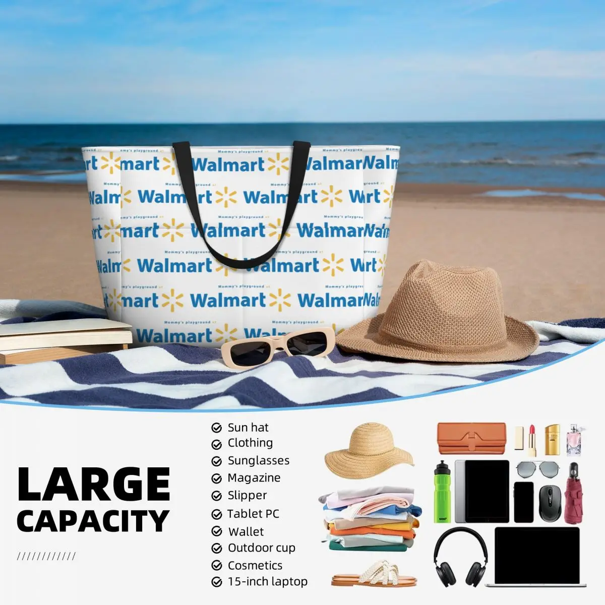 กระเป๋าหิ้วชายหาด Walmart กระเ - Women Bags Walmart บทวิจารณ์และราคา