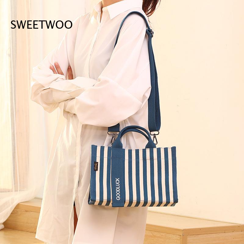 กระเป๋าผ้าแคนวาสลายทางแนวตั้งข - Women Hand Bags For Office บทวิจารณ์และราคา