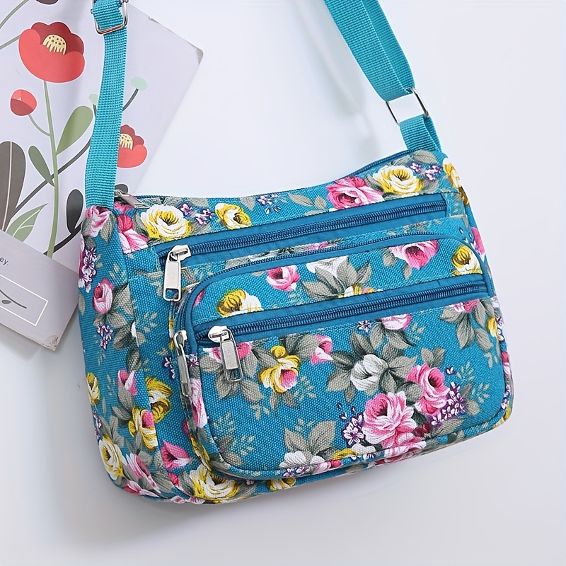 กระเป๋าสะพายข้างลายดอกไม้สุดเก - Women Bags Zip บทวิจารณ์และราคา