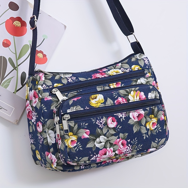 กระเป๋าสะพายข้างลายดอกไม้สุดเก - Women Bags Zip บทวิจารณ์และราคา