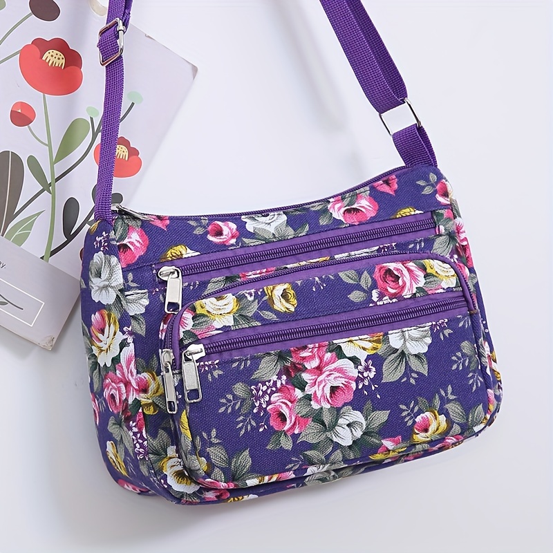 กระเป๋าสะพายข้างลายดอกไม้สุดเก - Women Bags Zip บทวิจารณ์และราคา