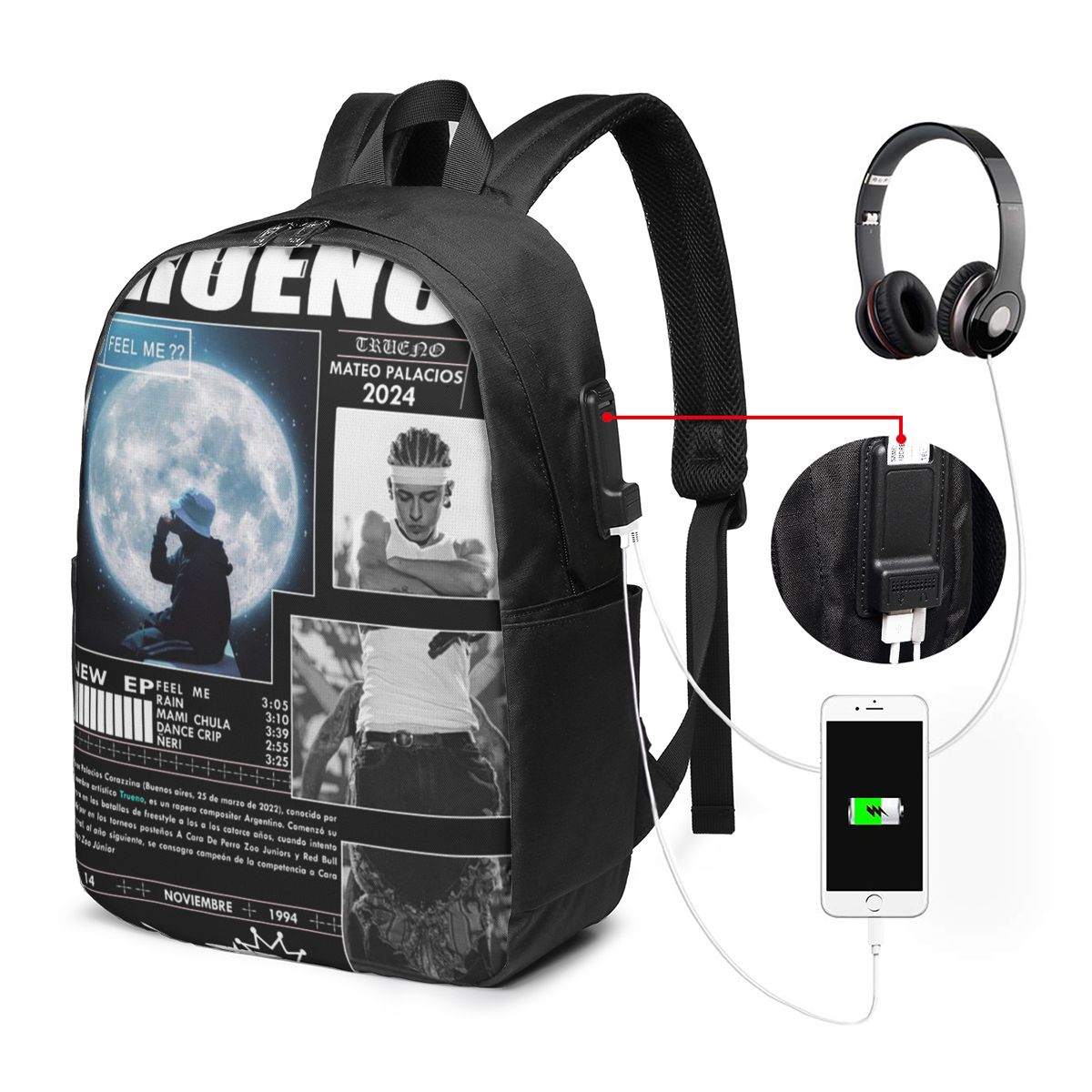 กระเป๋าเป้สะพายหลังฮิปฮอปตลกๆ  - Women Bags Laptop บทวิจารณ์และราคา