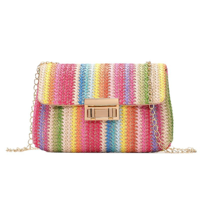 กระเป๋าสะพายข้างสานลายรุ้งสำหร - Mini Purse Chain บทวิจารณ์และราคา